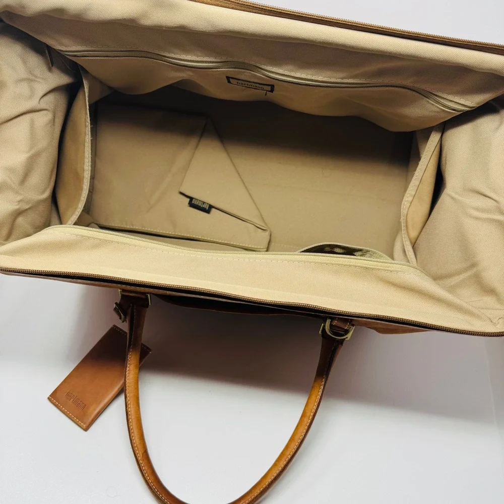 VTG Hartmann Heritage Tan Belting Leather Duffel Bag Weekender Luggage Carryon